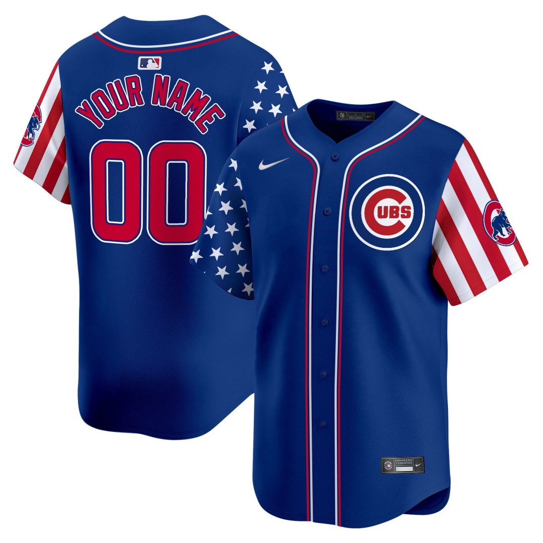 Chicago Cubs Custom Royal Independence Day Vapor Limited Stitched Baseball Jersey