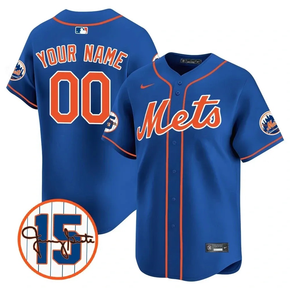 New York Mets Custom Royal Jerry Grote Patch Vapor Premier Limited Stitched Jersey