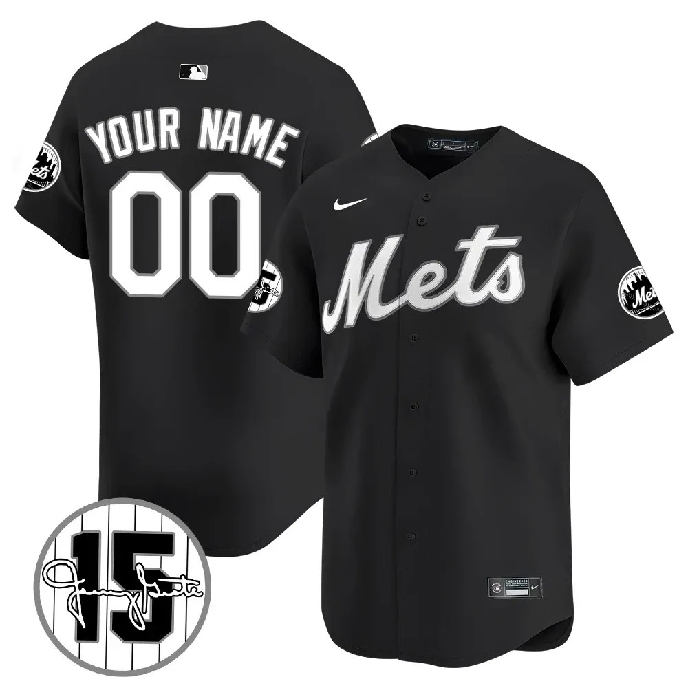 New York Mets Custom Black Jerry Grote Patch Vapor Premier Limited Stitched Jersey