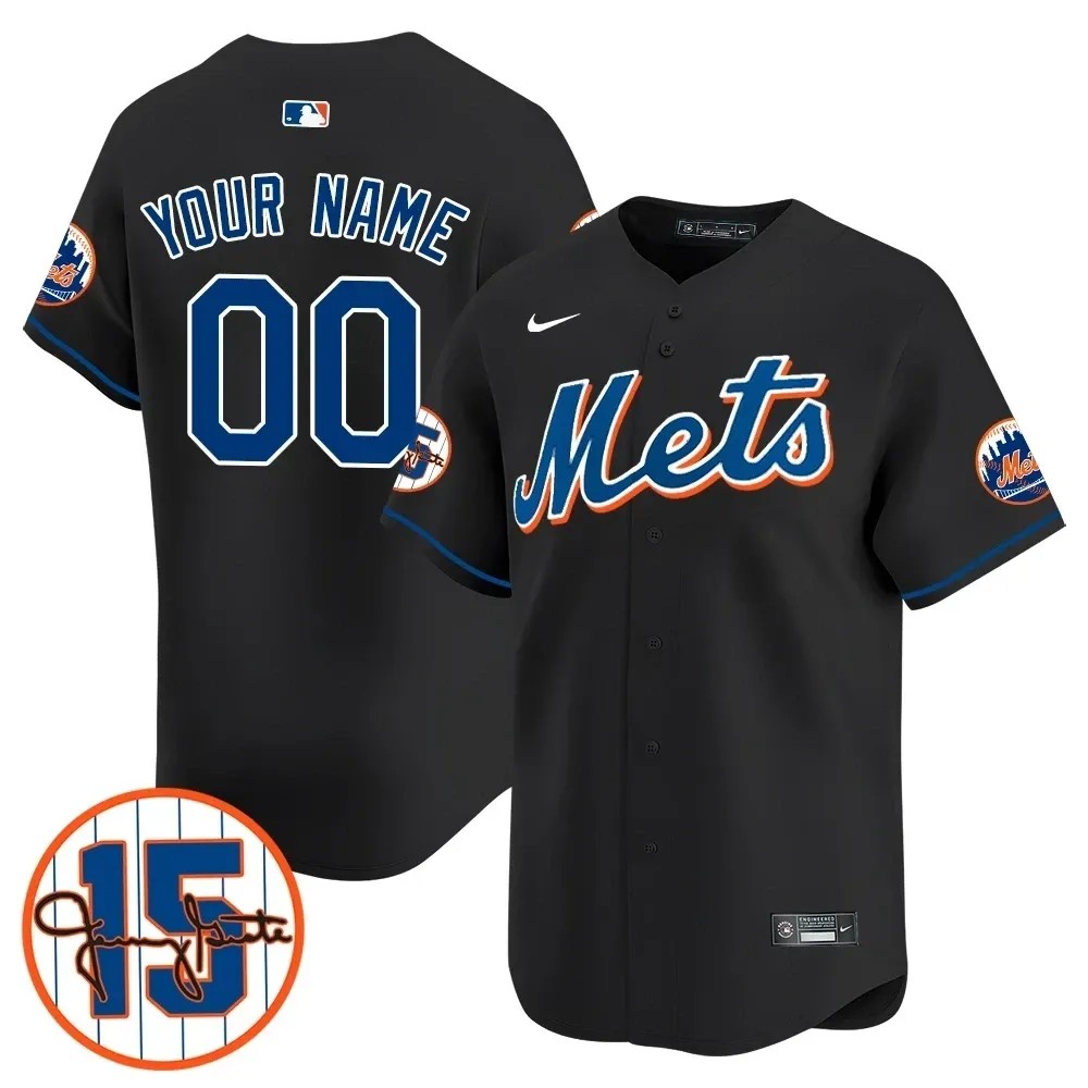 New York Mets Custom Line Blue Jerry Grote Patch Vapor Premier Limited Stitched Jersey