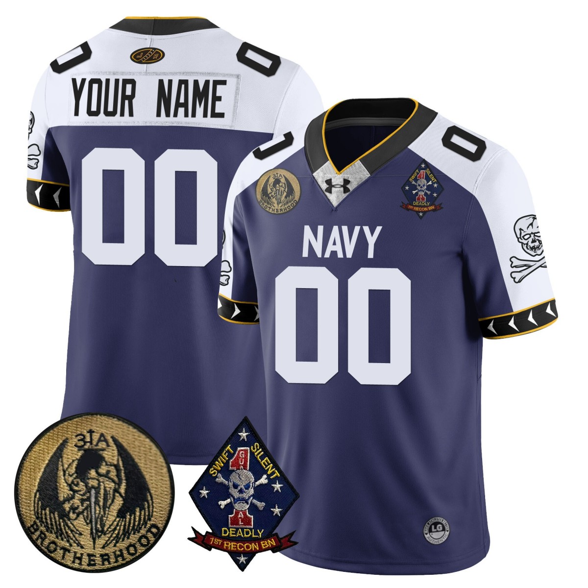Navy Midshipmen Lacrosse Jolly Rogers Active Player Custom Vapor Limited Jersey Navy Blue Alternate - All Stitched
