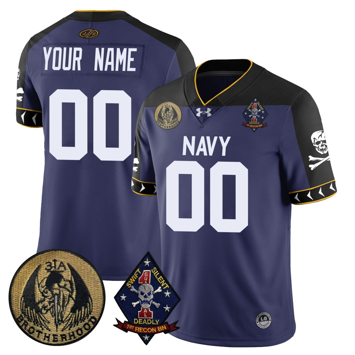 Navy Midshipmen Lacrosse Jolly Rogers Active Player Custom Vapor Limited Jersey Navy Blue - All Stitched