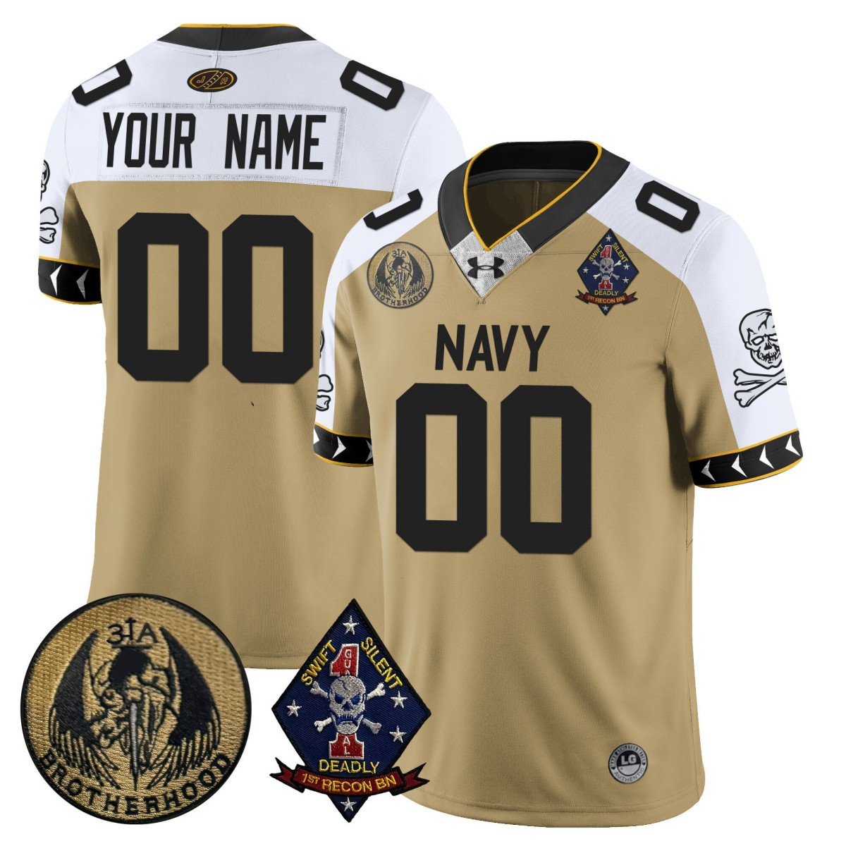 Navy Midshipmen Lacrosse Jolly Rogers Active Player Custom Vapor Limited Jersey Gold Alternate - All Stitched