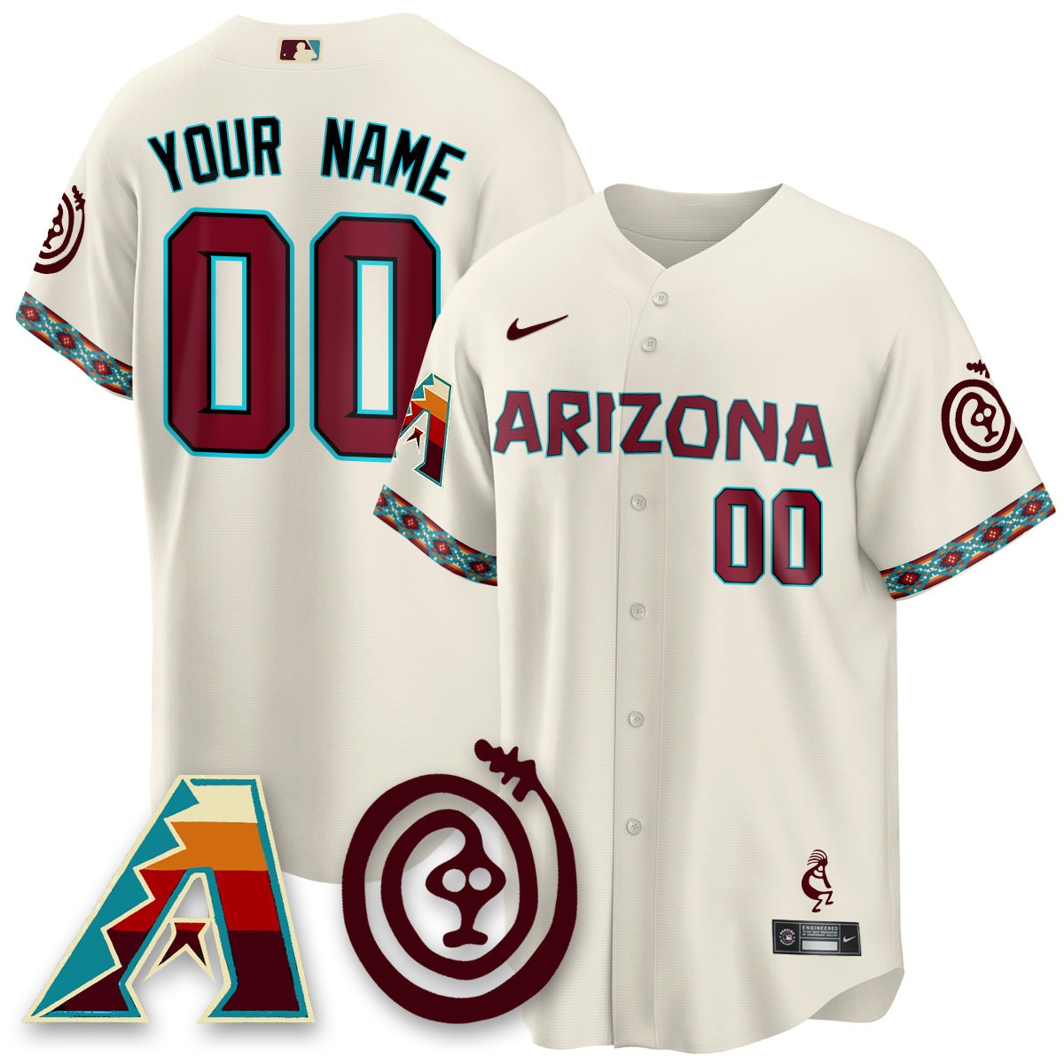 Arizona D-Backs Active Player Custom Cream 2025 City Connect Concept Limited Jersey - All Stitched