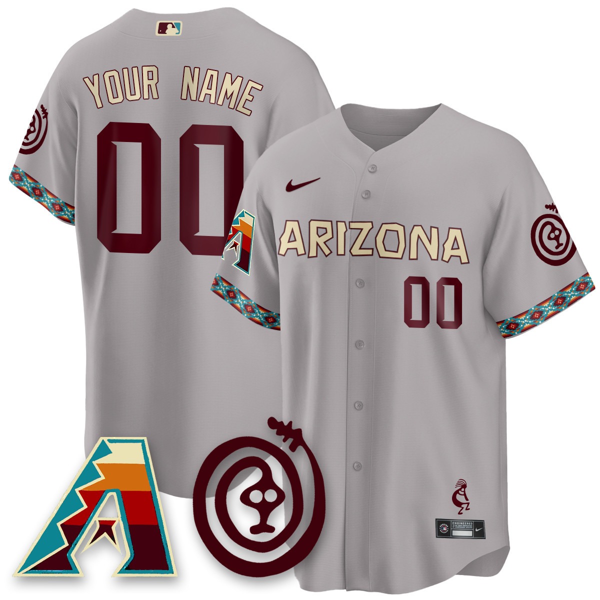 Arizona D-Backs Active Player Custom Gray 2025 City Connect Concept Limited Jersey - All Stitched
