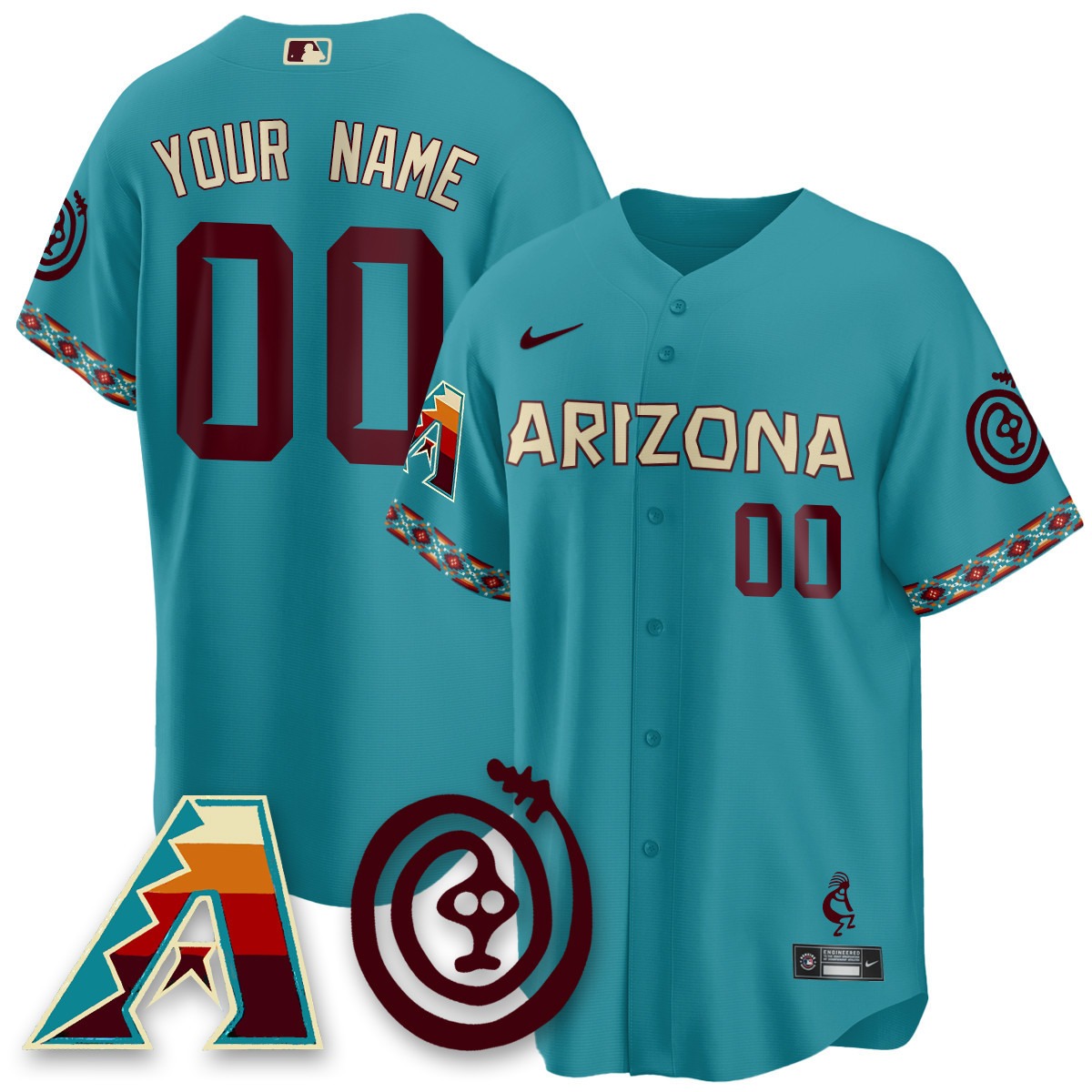 Arizona D-Backs Active Player Custom Teal 2025 City Connect Concept Limited Jersey - All Stitched