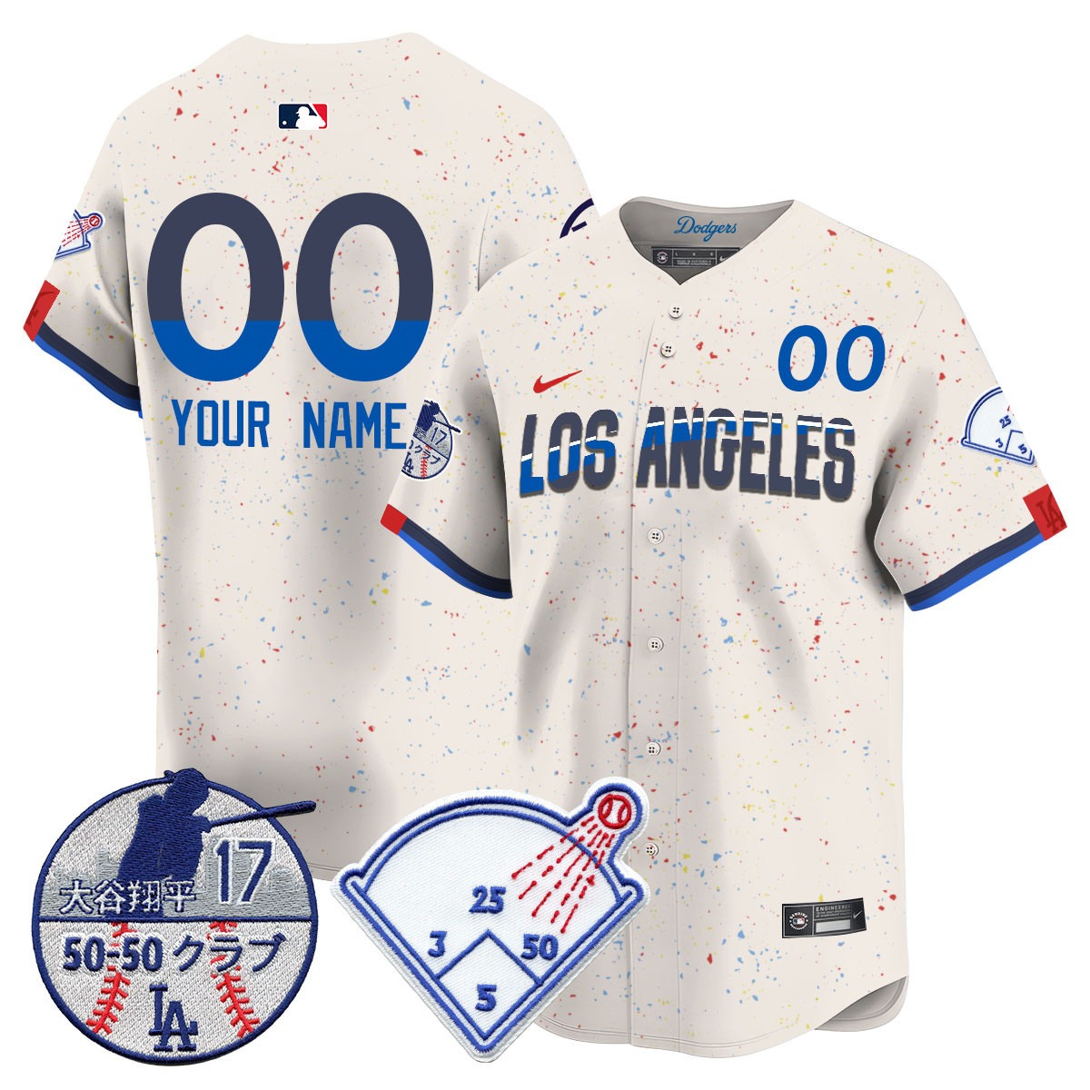 Los Angeles Dodgers Custom City Connect Cream Vapor Limited Stitched Jersey - Shohei Ohtani Patch