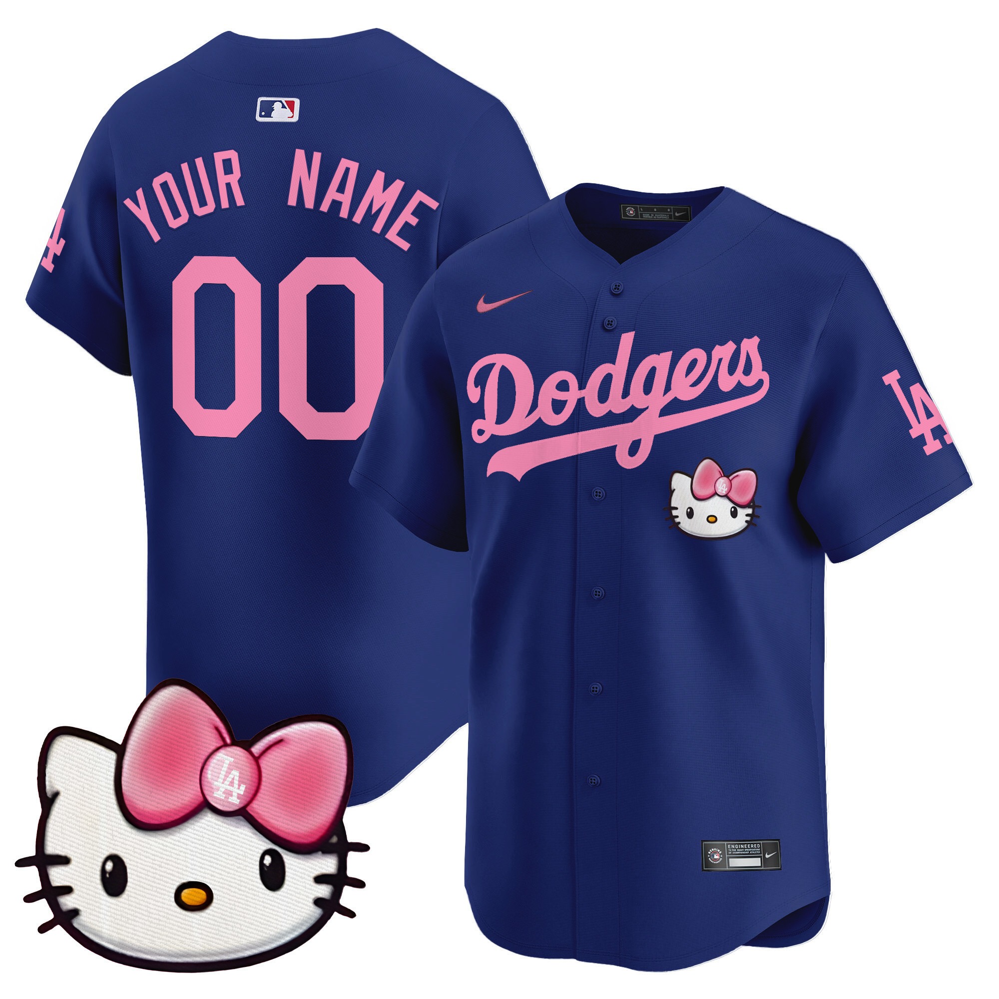 Dodgers Active Player Custom Royal 2025 Hello Kitty Vapor Premier Limited Stitched Baseball Jersey