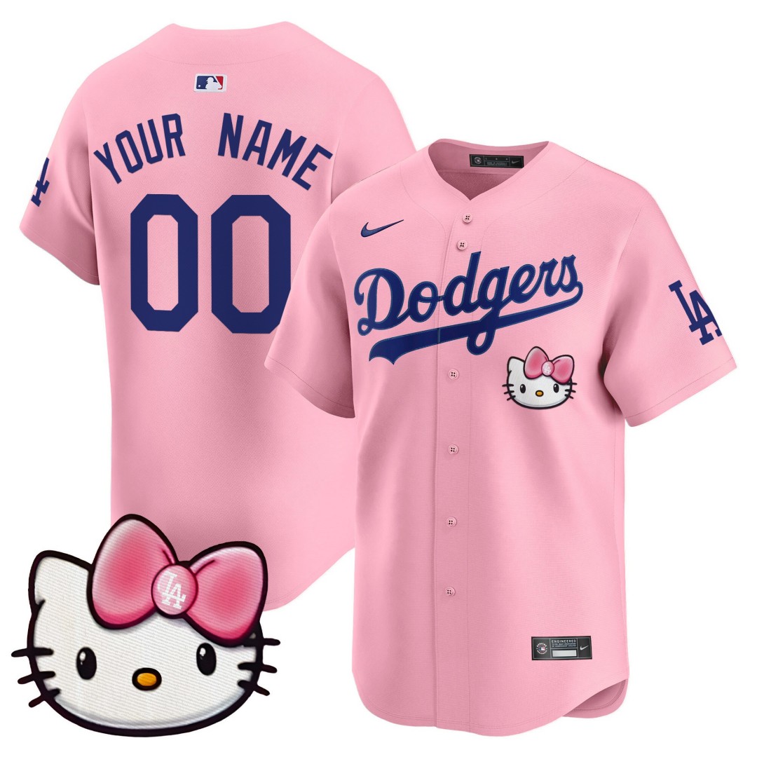 Dodgers Active Player Custom Cherry Blossom 2025 Hello Kitty Vapor Premier Limited Stitched Baseball Jersey