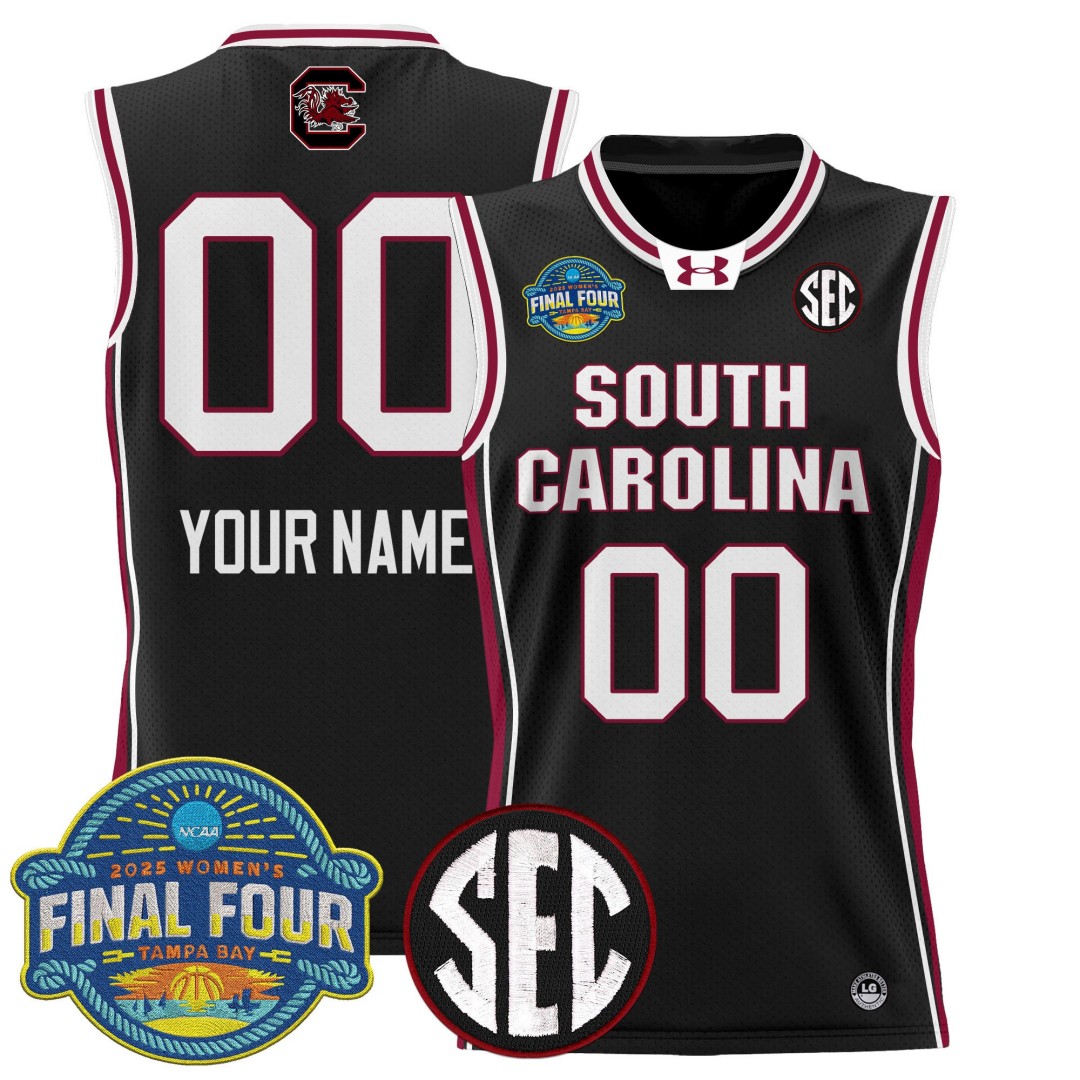 South Carolina Gamecocks Custom Black 2025 Sec Women's Final Four Patch Lightweight Stitched Basketball Jersey