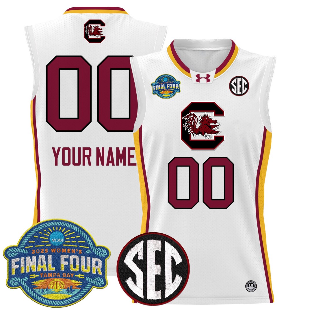 South Carolina Gamecocks Custom White Limited 2025 Sec Women's Final Four Patch Lightweight Stitched Basketball Jersey