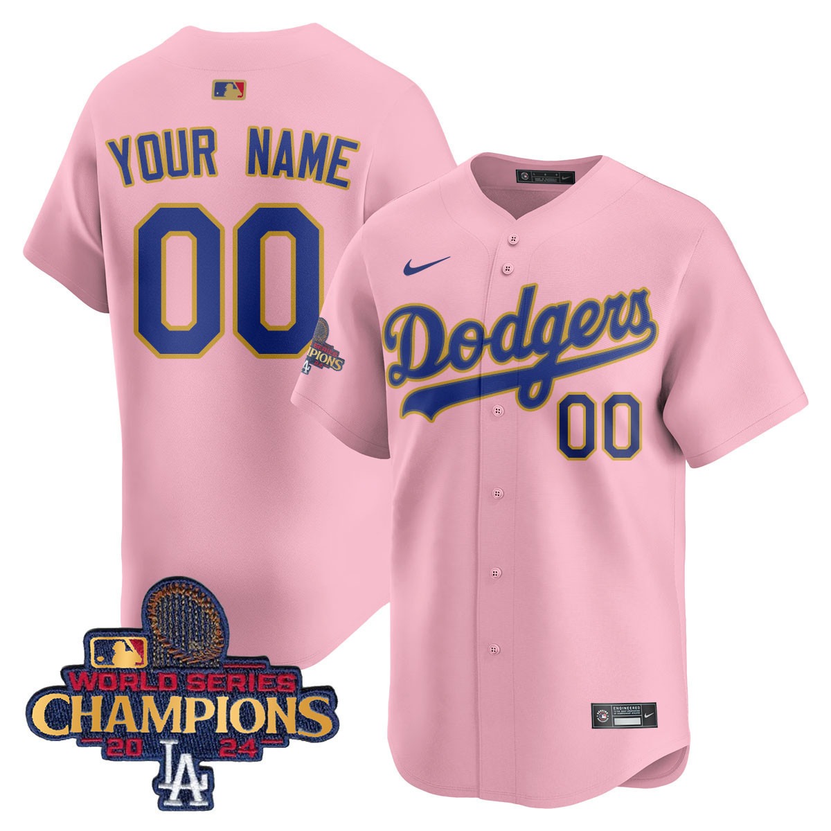 Los Angeles Dodgers Custom Gold 2025 Limited Jersey Cherry Blossom - All Stitched