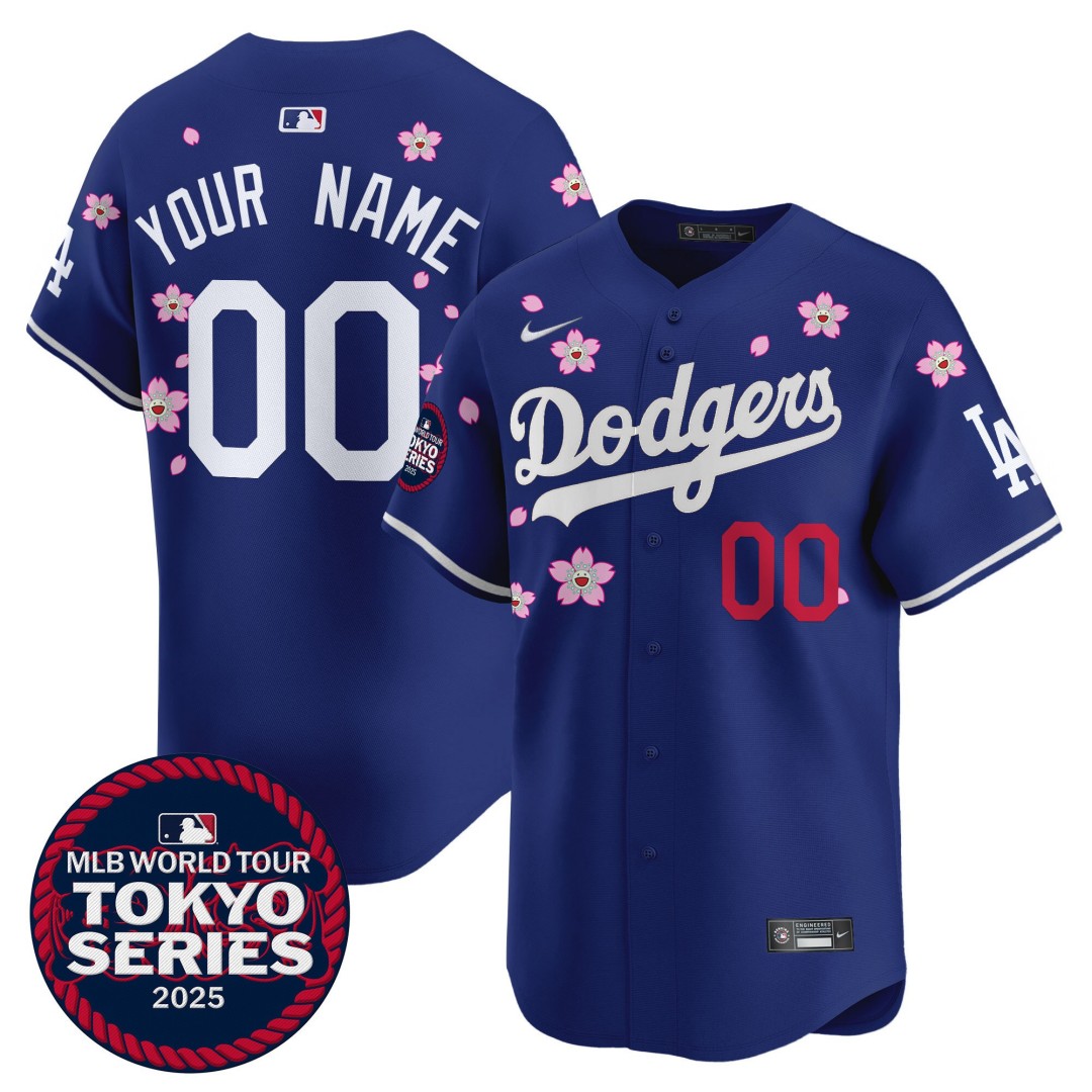 Dodgers Tokyo Series 2025 Vapor Premier Limited Custom Jersey Royal - Stitched