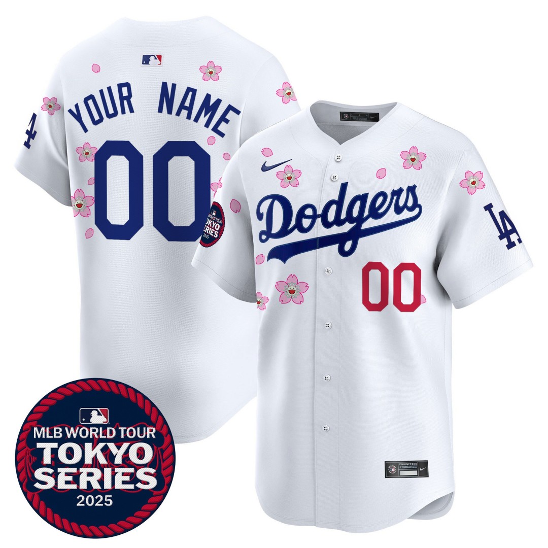 Dodgers Tokyo Series 2025 Vapor Premier Limited Custom Jersey White - Stitched