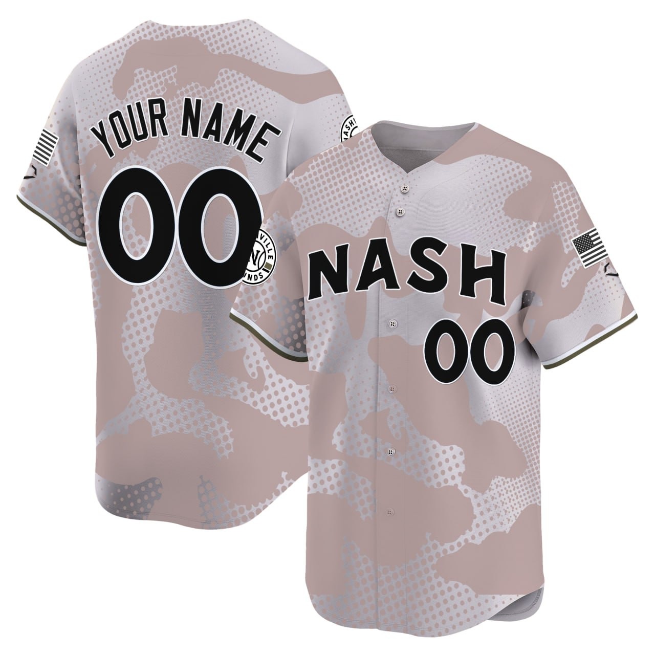 Nashville Sounds Custom Camo Vapor Limited Baseball Jersey - All Stitched
