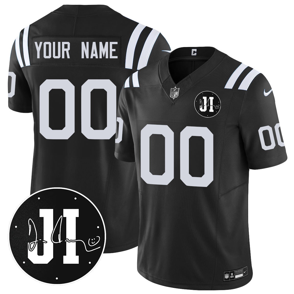 Indianapolis Colts Active Player Custom Black 2025 Jim Irsay Patch Limited Jersey - All Stitched