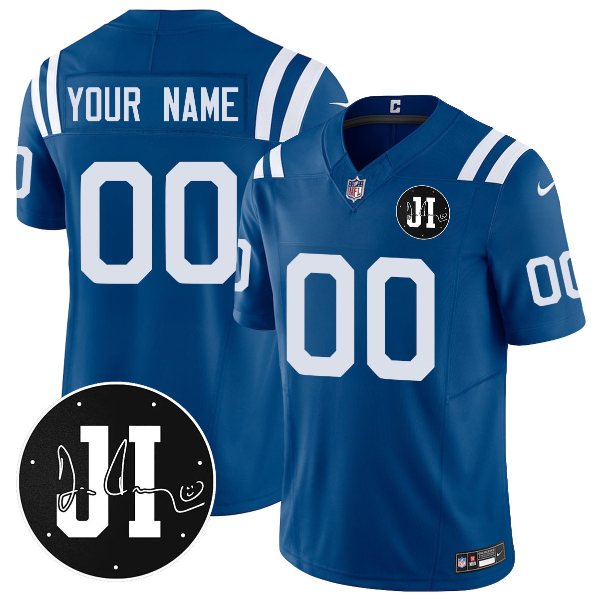 Indianapolis Colts Active Player Custom Royal 2025 Jim Irsay Patch Limited Jersey - All Stitched