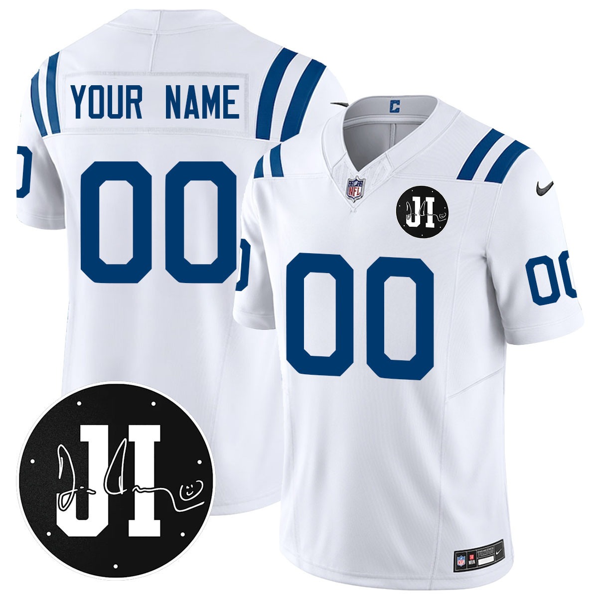 Indianapolis Colts Active Player Custom White 2025 Jim Irsay Patch Limited Jersey - All Stitched