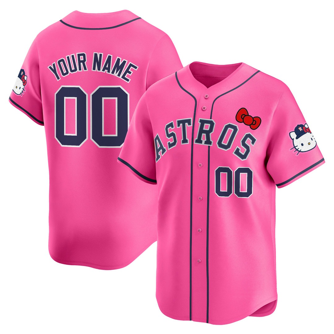 Houston Astros Active Player Custom 'Hello Kitty' Limited Baseball Jersey Pink V2 - All Stitched