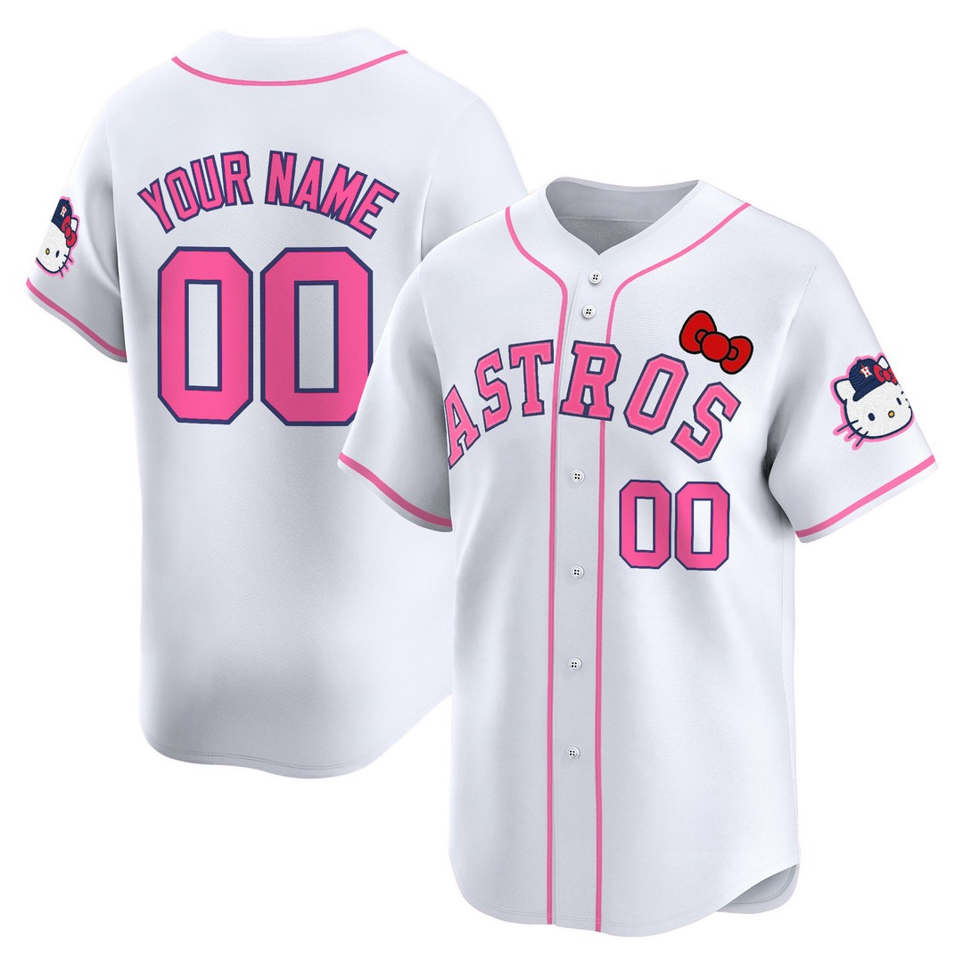 Houston Astros Active Player Custom 'Hello Kitty' Limited Baseball Jersey White V2 - All Stitched