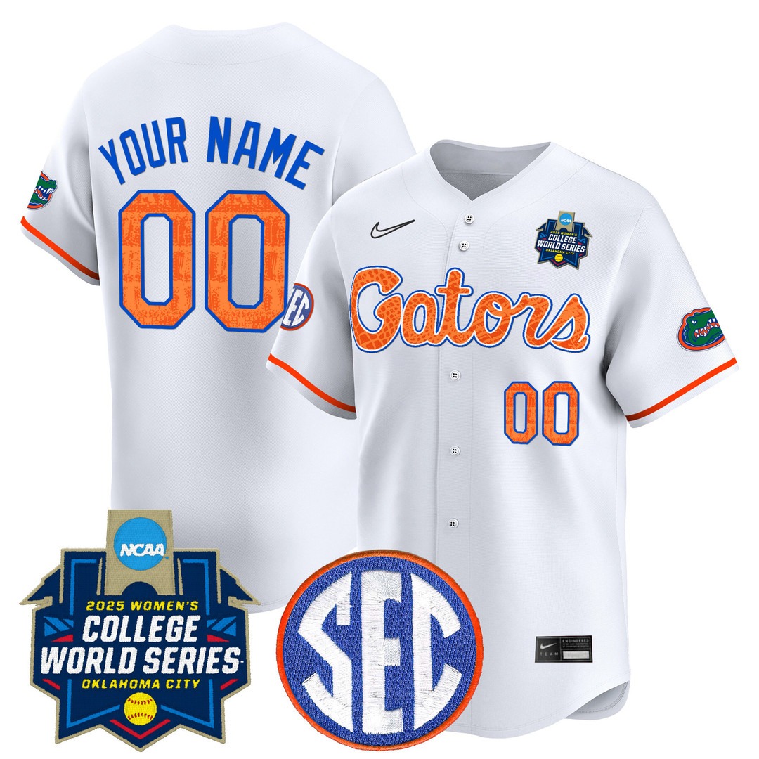 Florida Gators Softball Active Player Custom 2025 WCWS Limited Baseball Jersey White - All Stitched