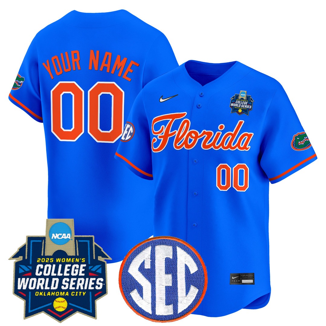 Florida Gators Softball Active Player Custom 2025 WCWS Limited Baseball Jersey Royal - All Stitched