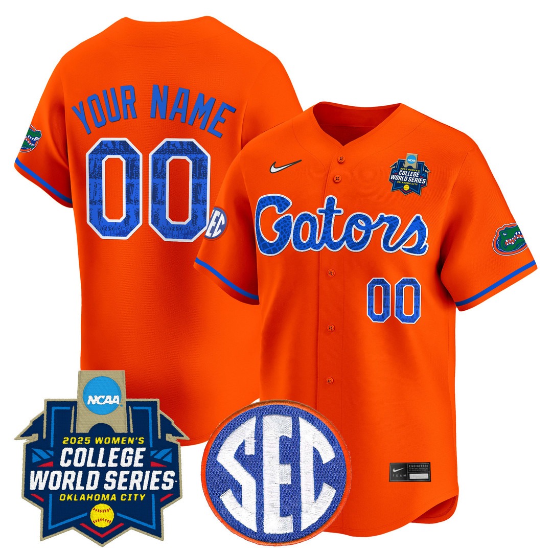 Florida Gators Softball Active Player Custom 2025 WCWS Limited Baseball Jersey Orange - All Stitched