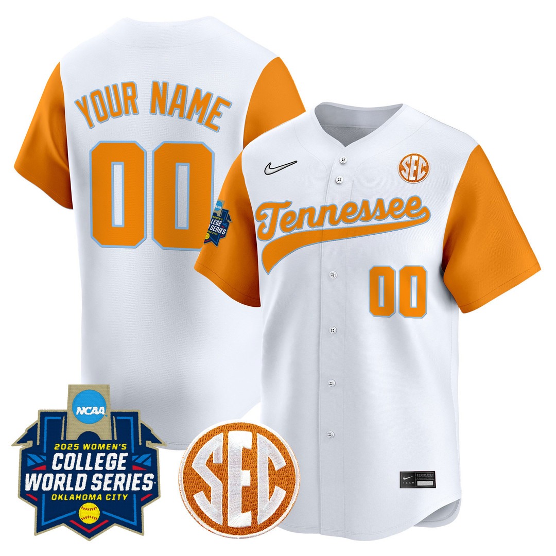 Tennessee Volunteers Softball 2025 WCWS Active Player Custom Limited Baseball Jersey White - All Stitched