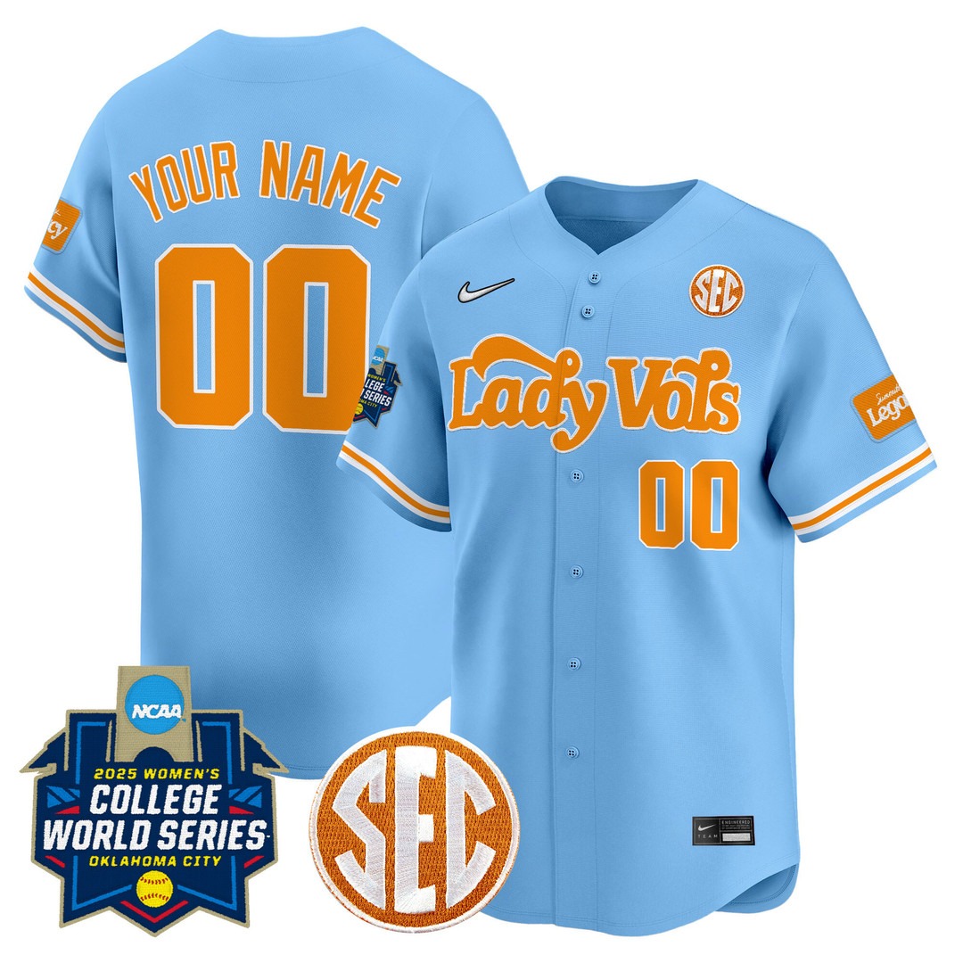Tennessee Lady Vols Softball 2025 WCWS Active Player Custom Limited Baseball Jersey Blue - All Stitched