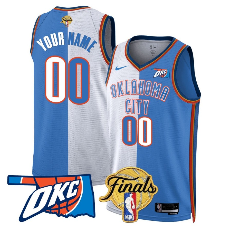 Oklahoma City Thunder Active Player Custom NBA Finals Patch Split Stitched Basketball Jersey