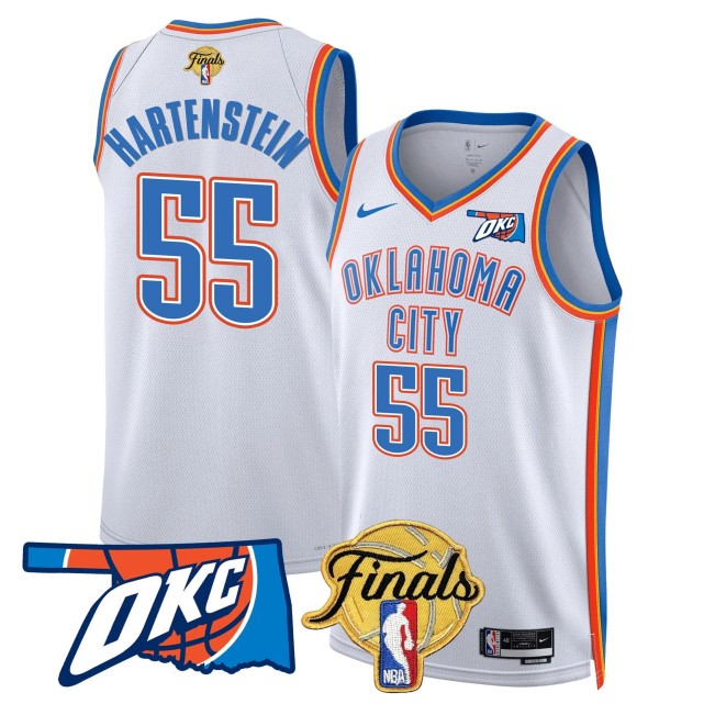 Men's Oklahoma City Thunder #55 Isaiah Hartenstein NBA Final Patch White Association Stitched Basketball Jersey