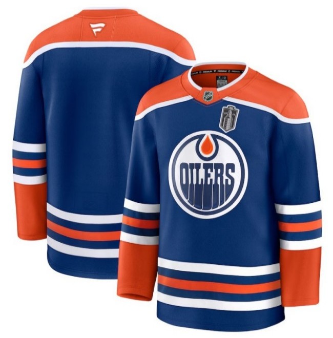 Men's Edmonton Oilers Blank Royal 2025 Stanley Cup Final Home Premium Jersey