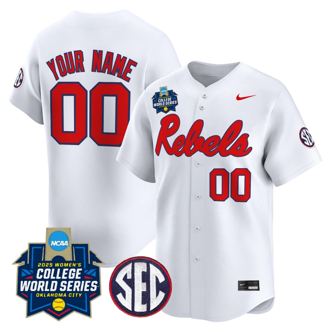 Ole Miss Rebels Softball Active Player Custom White 2025 WCWS Limited Stitched Baseball Jersey