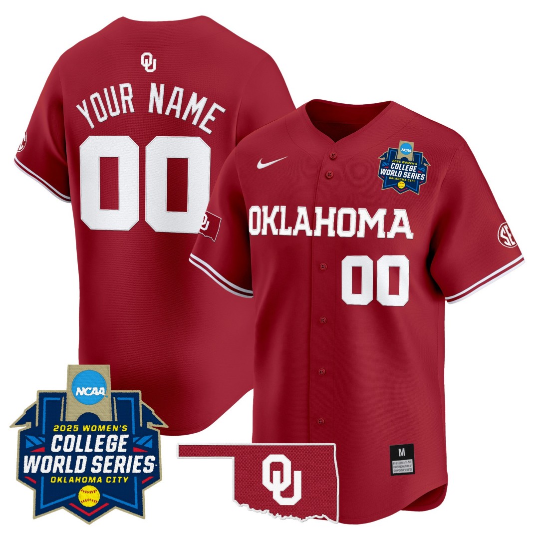 Oklahoma Sooners Softball Active Player Custom Crimson 2025 WCWS Limited Stitched Baseball Jersey