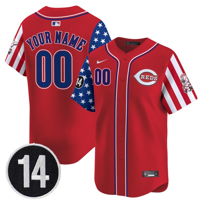 Cincinnati Reds Active Player Custom Red 2025 Independence Day Limited Stitched Baseball Jersey
