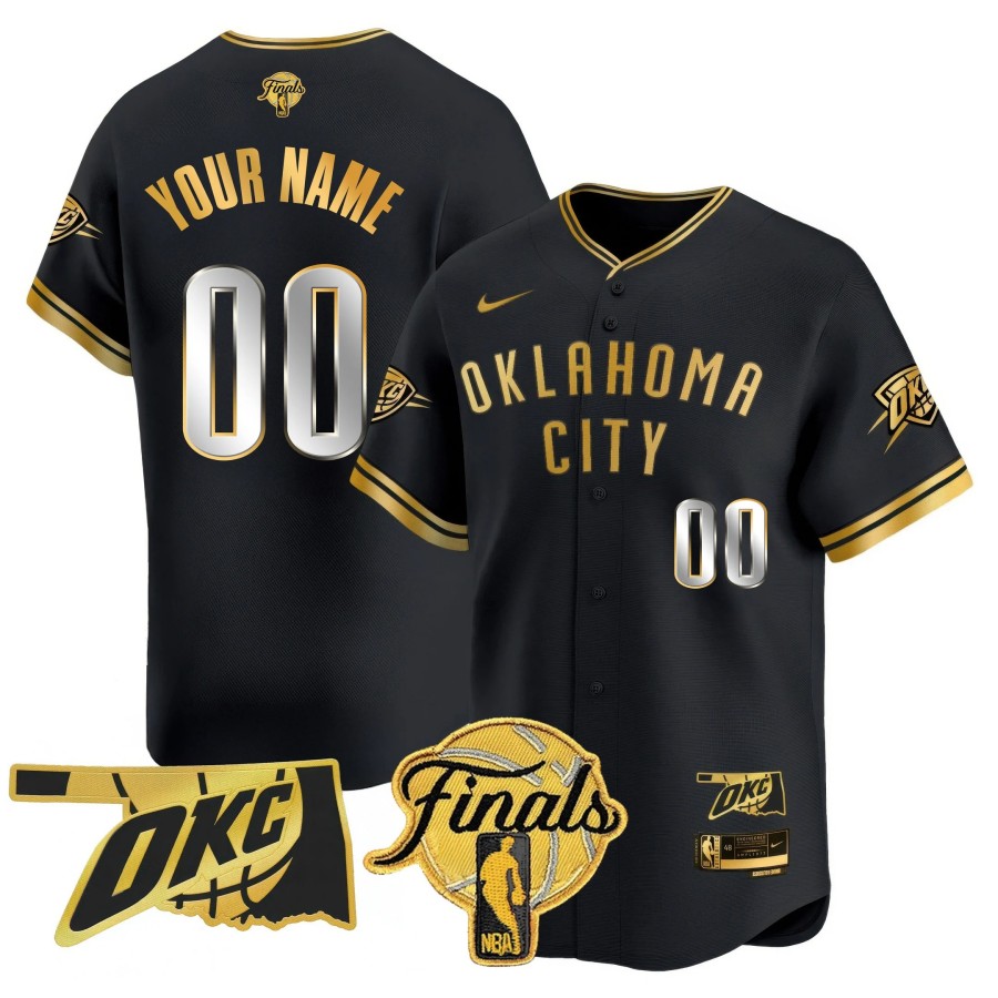 Oklahoma City Thunder Active Player Custom Association White NBA Final Patch Limited Stitched Baseball Jersey