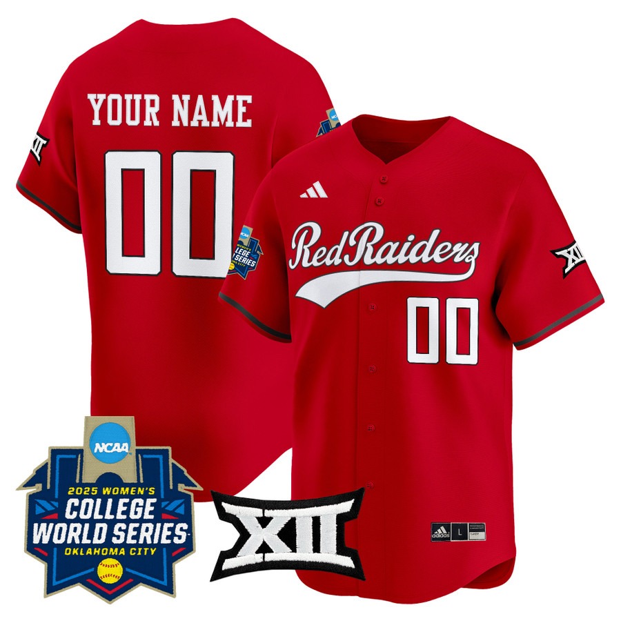 Texas Tech Red Raiders Softball Active Player Custom Red 2025 WCWS Limited Stitched Baseball Jersey