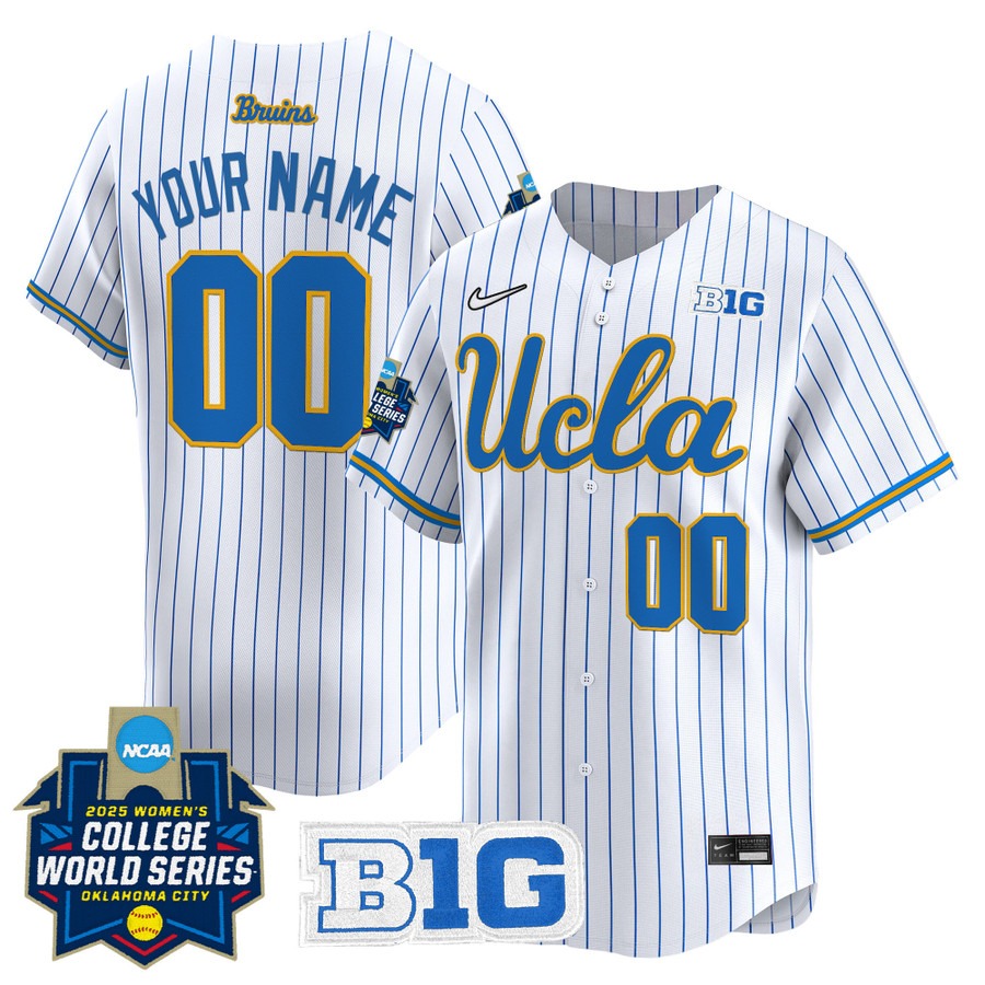 UCLA Bruins Softball Active Player Custom Pinstripe 2025 WCWS Limited Stitched Baseball Jersey