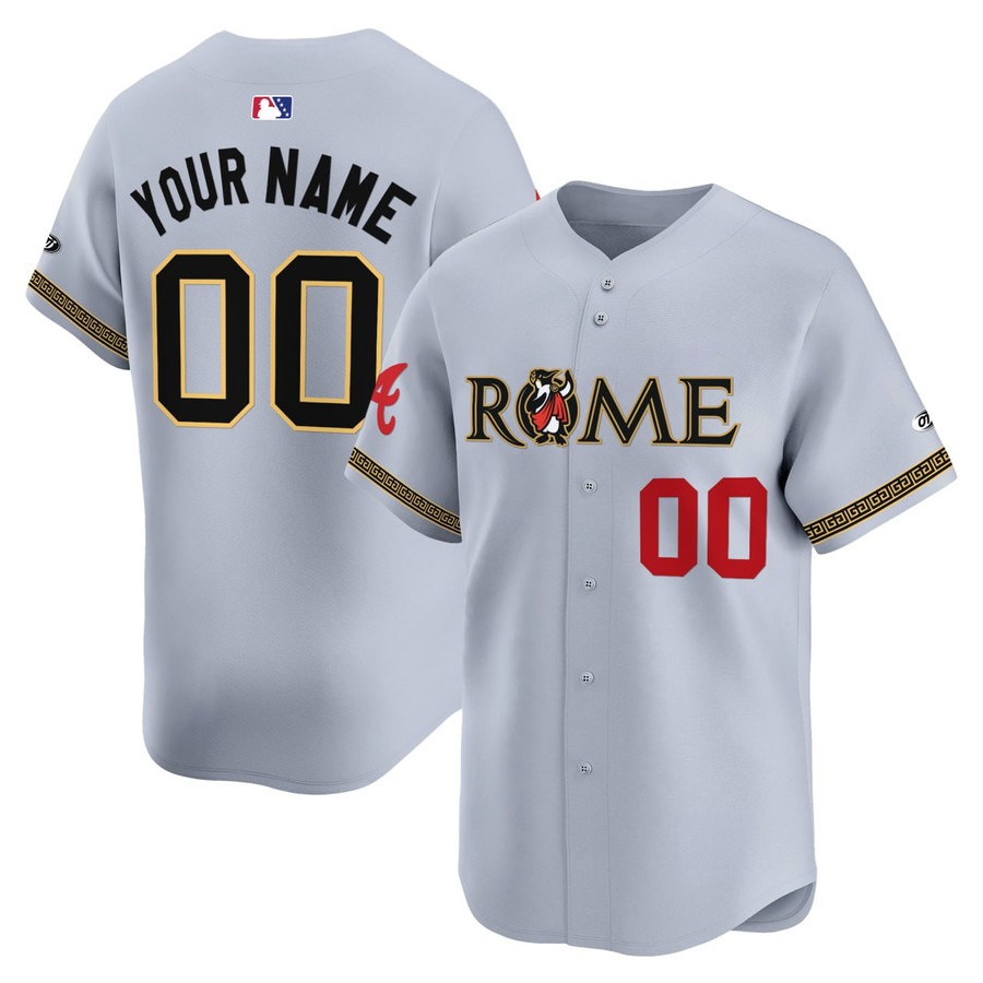 Rome Emperors Custom Gray Limted Stitched MiLB Baseball Jersey