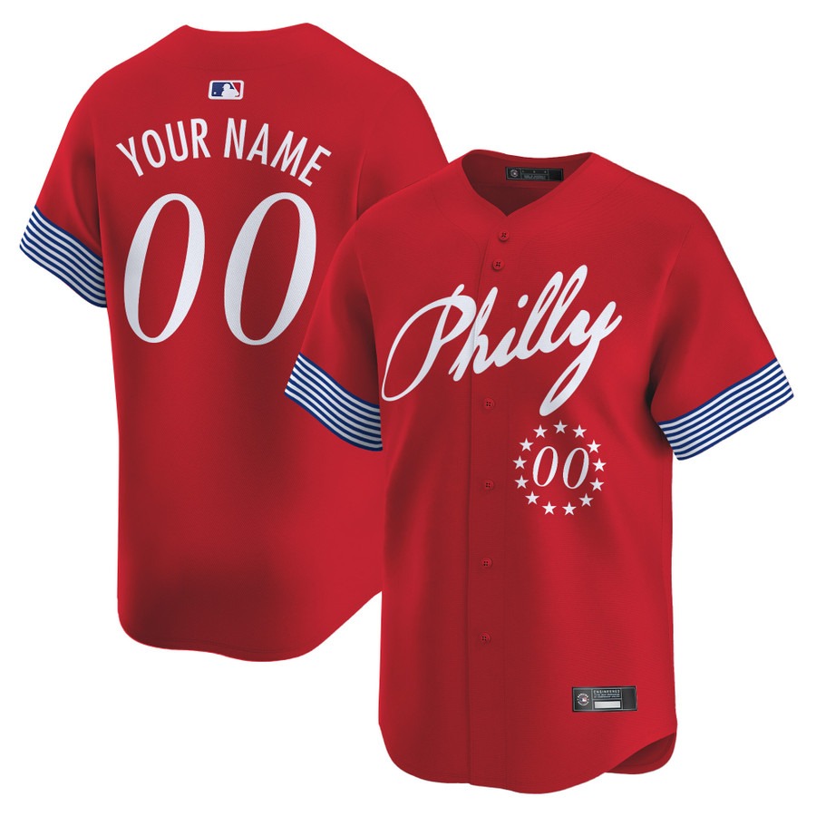 Philadelphia Phillies Active Player Custom Red 2025 Independence Day Limited Jersey V2 - All Stitched