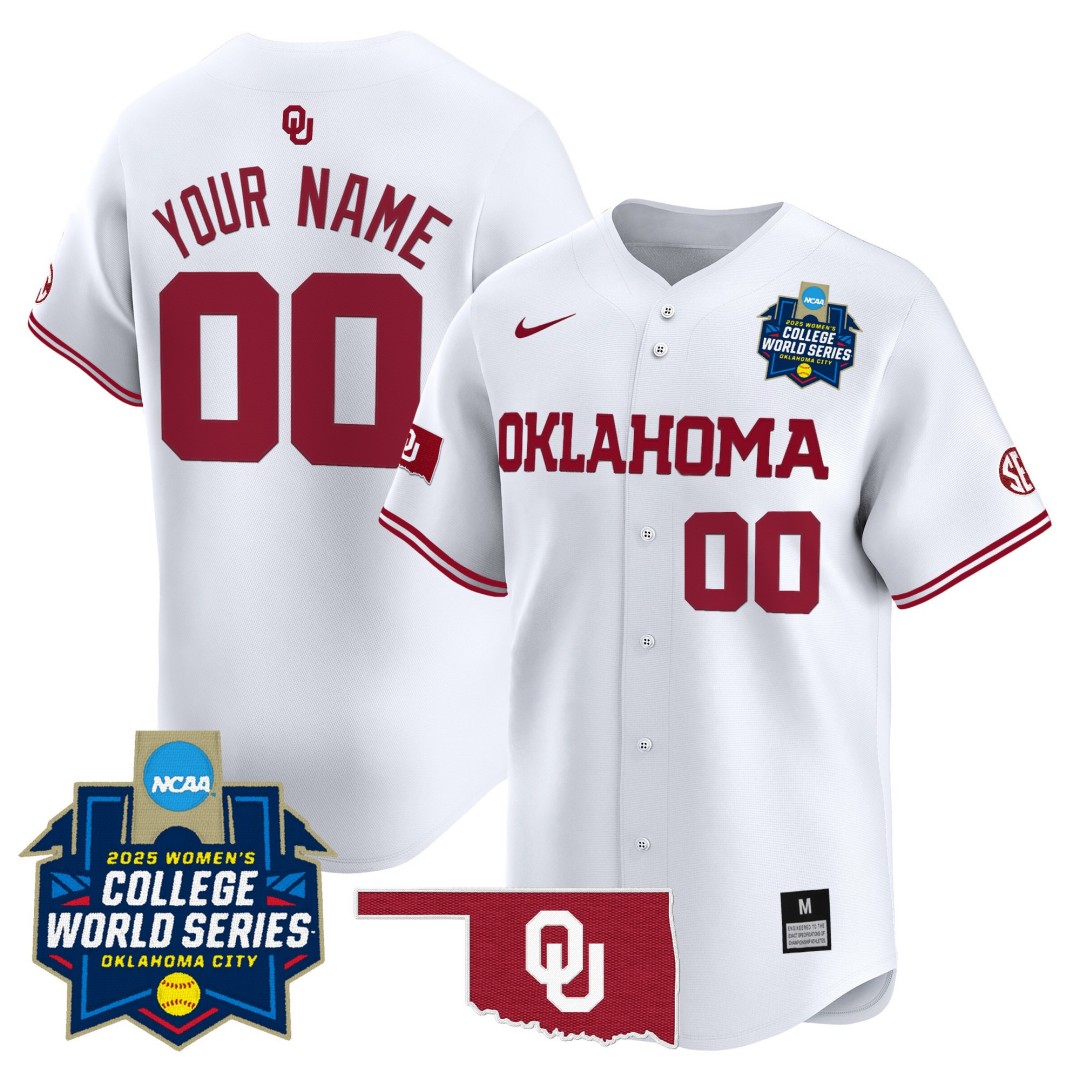 Oklahoma Sooners Softball Active Player Custom White 2025 WCWS Limited Stitched Baseball Jersey