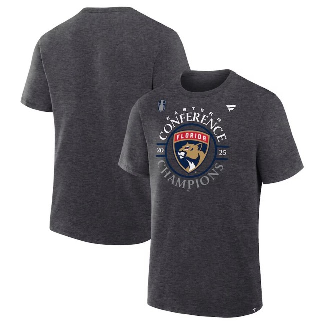 Men's Florida Panthers Heather Charcoal 2025 Eastern Conference Champions Locker Room T-Shirt