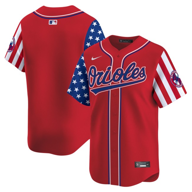 Baltimore Orioles Active Player Custom Red 2025 Independence Day Limited Stitched Baseball Jersey