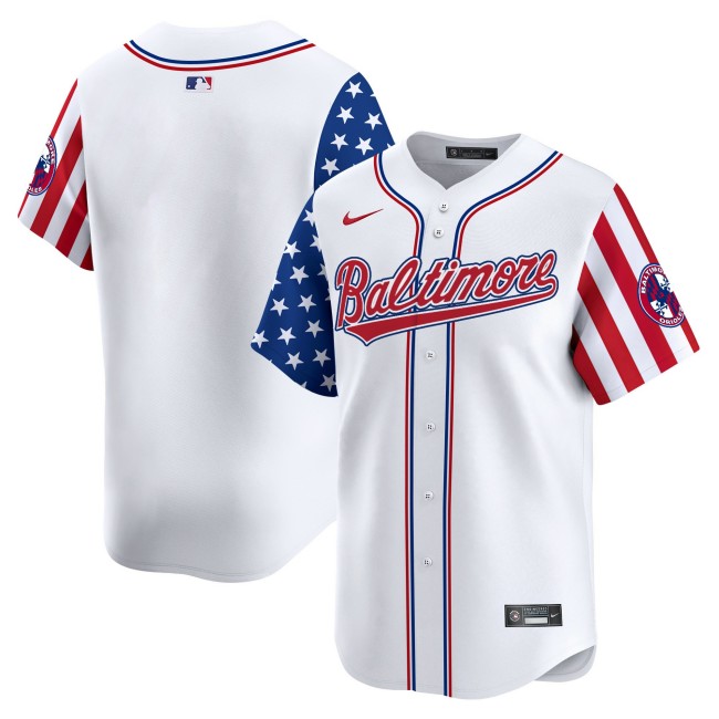 Baltimore Orioles Active Player Custom 2025 Independence Day Stitched Baseball Jersey White Limited