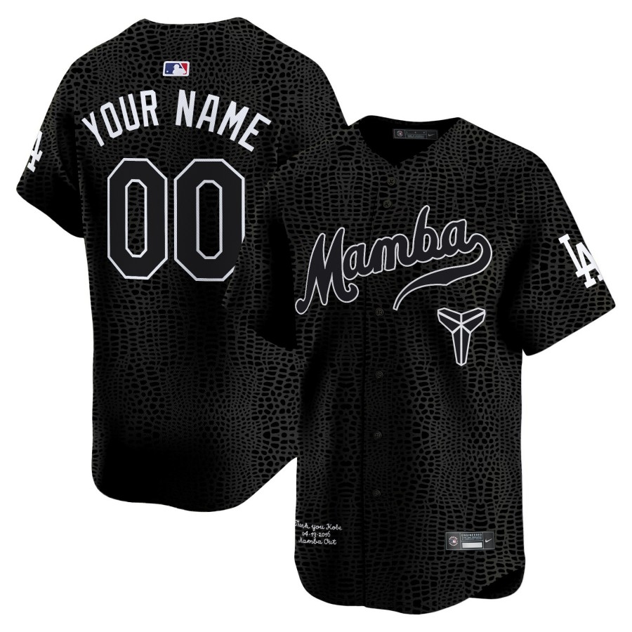 Mamba Kobe Bryant Baseball Custom Lodgers Black Vapor Premier Limited Jersey - All Stitched