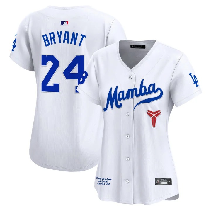 Women's Kobe Bryant 24/8 Baseball Mamba Dodgers White Nike Vapor Premier Limited Stitched Jersey