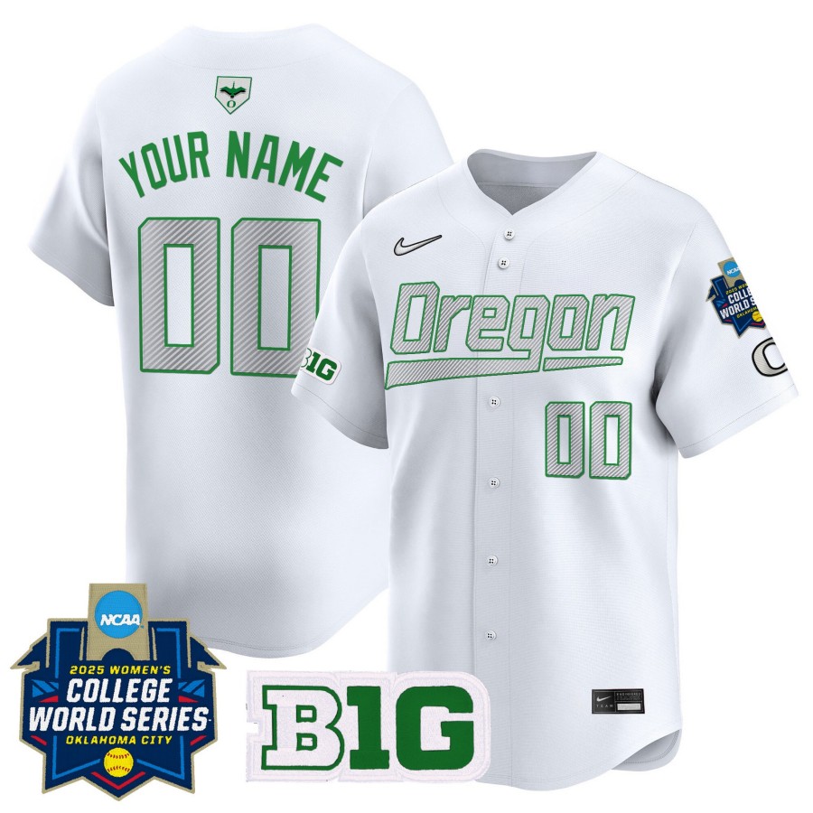 Oregon Ducks Softball Active Player Custom White 2025 WCWS Limited Stitched Baseball Jersey