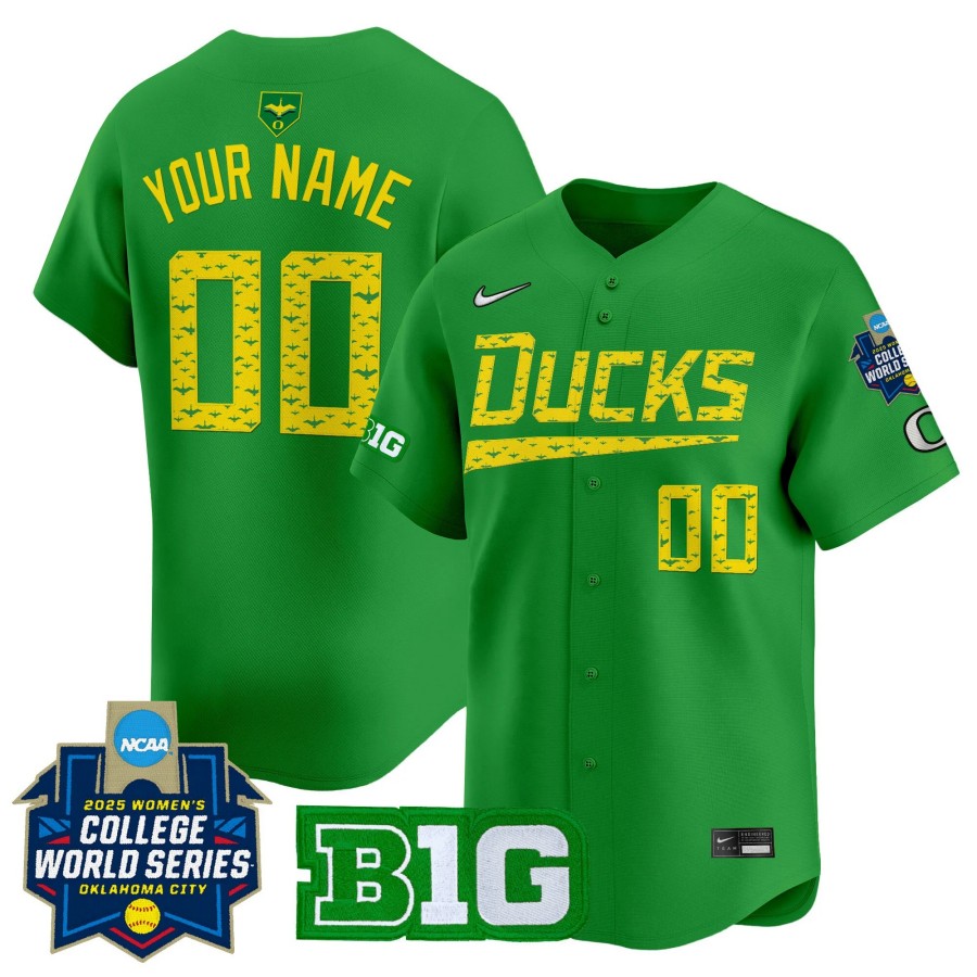 Oregon Ducks Softball Active Player Custom Green 2025 WCWS Limited Stitched Baseball Jersey