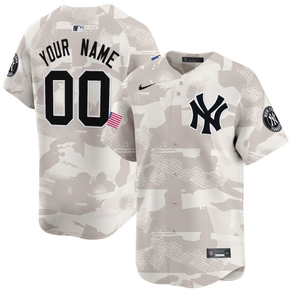 New York Yankees 2025 Armed Forces Day Vapor Premier Limited Custom Stitched Camo Jersey