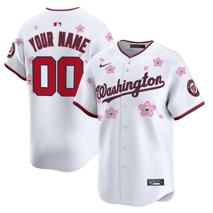 Washington Nationals Active Player Custom Cherry Blossom Vapor Premier Limited Stitched Jersey White
